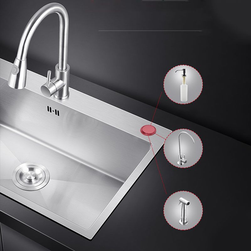 Classic Kitchen Sink Stainless Steel Friction Resistant Kitchen Sink with Drain Assembly Clearhalo 'Home Improvement' 'home_improvement' 'home_improvement_kitchen_sinks' 'Kitchen Remodel & Kitchen Fixtures' 'Kitchen Sinks & Faucet Components' 'Kitchen Sinks' 'kitchen_sinks' 1200x1200_1957bce6-98b7-40fc-9322-f104671250ca