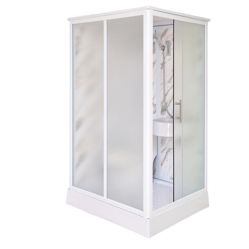 Framed Tempered Glass Shower Enclosure with Pedestal Full-Framed Shower Enclosure Clearhalo 'Bathroom Remodel & Bathroom Fixtures' 'Home Improvement' 'home_improvement' 'home_improvement_shower_stalls_enclosures' 'Shower Stalls & Enclosures' 'shower_stalls_enclosures' 'Showers & Bathtubs' 1200x1200_195f75f5-7706-4f6b-9397-4caed6a8ce2a