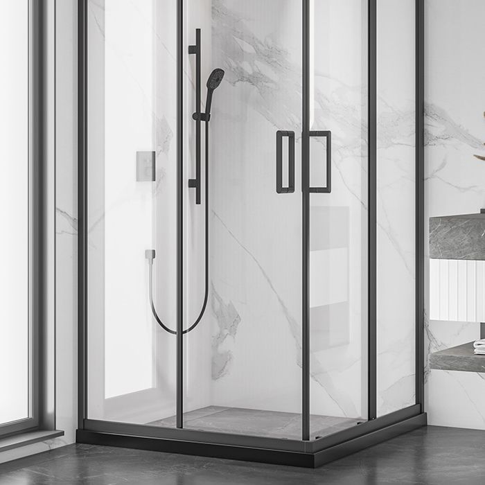 Semi-Frameless Tempered Glass Shower Enclosure with Half-Framed Shower Enclosure Clearhalo 'Bathroom Remodel & Bathroom Fixtures' 'Home Improvement' 'home_improvement' 'home_improvement_shower_stalls_enclosures' 'Shower Stalls & Enclosures' 'shower_stalls_enclosures' 'Showers & Bathtubs' 1200x1200_1964344b-0c7a-49f7-b81c-b5cdcdff3f3e