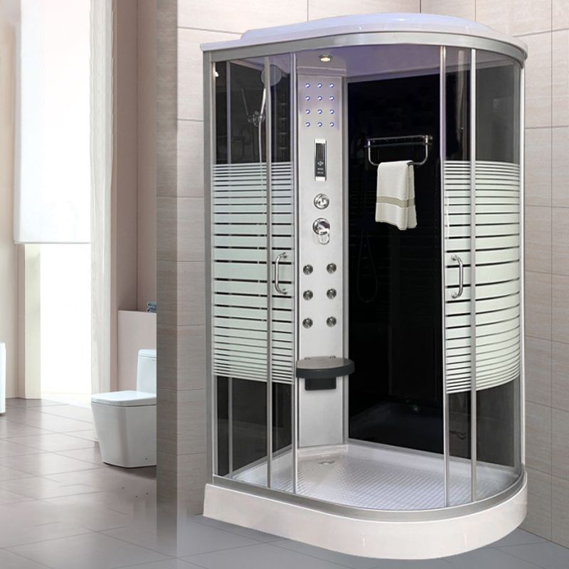 Striped Shower Stall Tempered Glass Shower Stall with Towel Bar and Rain Shower Clearhalo 'Bathroom Remodel & Bathroom Fixtures' 'Home Improvement' 'home_improvement' 'home_improvement_shower_stalls_enclosures' 'Shower Stalls & Enclosures' 'shower_stalls_enclosures' 'Showers & Bathtubs' 1200x1200_197845c5-ecd7-4c9a-9316-1e73b76c6001