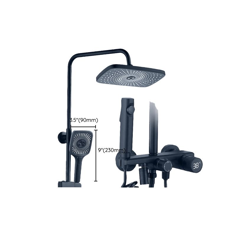 Modern Shower Faucet Brass Adjustable Spray Pattern Wall Mounted Shower Combo Clearhalo 'Bathroom Remodel & Bathroom Fixtures' 'Home Improvement' 'home_improvement' 'home_improvement_shower_faucets' 'Shower Faucets & Systems' 'shower_faucets' 'Showers & Bathtubs Plumbing' 'Showers & Bathtubs' 1200x1200_198e90f3-ec57-47af-b56c-851d8be1913c