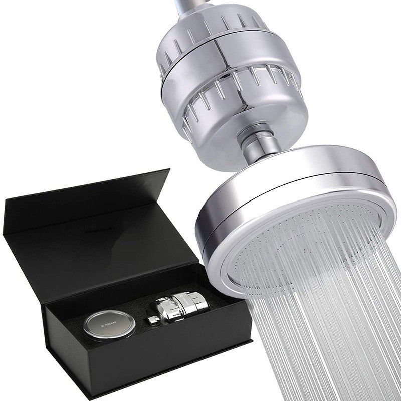 Contemporary Fixed Shower Head in Silver with Katalyst Wall-Mount Showerhead Clearhalo 'Bathroom Remodel & Bathroom Fixtures' 'Home Improvement' 'home_improvement' 'home_improvement_shower_heads' 'Shower Heads' 'shower_heads' 'Showers & Bathtubs Plumbing' 'Showers & Bathtubs' 1200x1200_19a9731f-2906-4627-a74b-72ba93ccf522