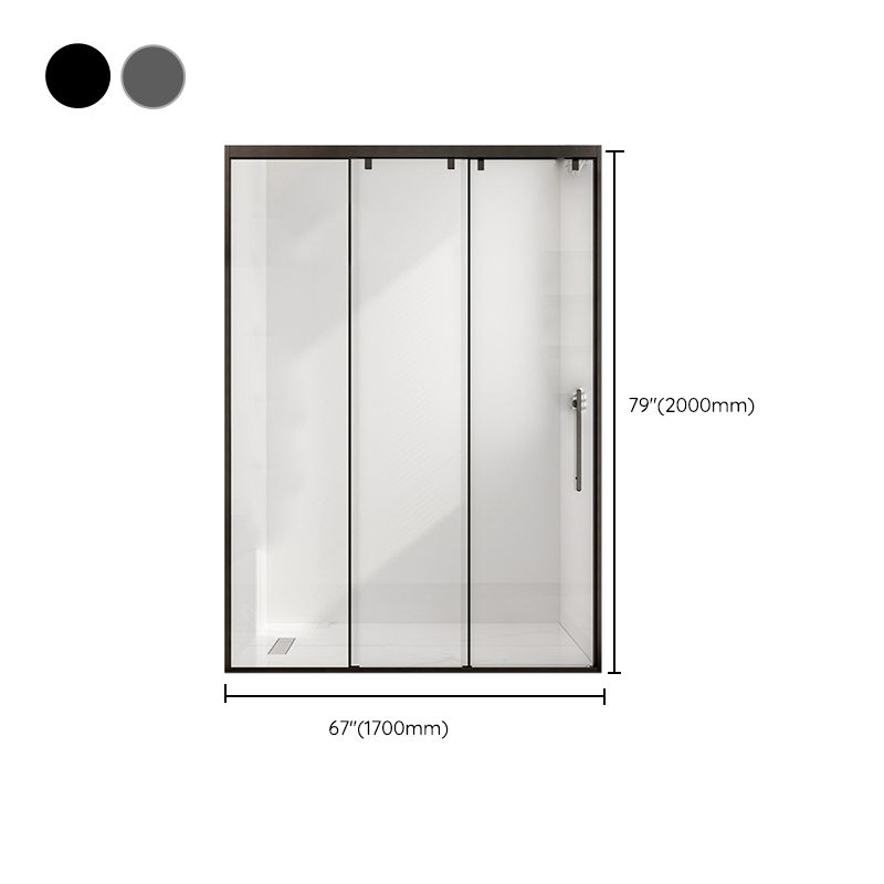 Single Sliding Frame Shower Bath Door Black Clear Shower Doors Clearhalo 'Bathroom Remodel & Bathroom Fixtures' 'Home Improvement' 'home_improvement' 'home_improvement_shower_tub_doors' 'Shower and Tub Doors' 'shower_tub_doors' 'Showers & Bathtubs' 1200x1200_19b63f68-76e9-4cf6-a05c-7cc17e6a45ea