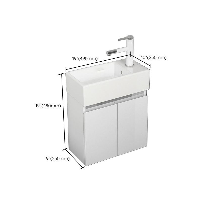 Modern Metal Bathroom Vanity Solid Color Wall Mount Vanity Cabinet in White Clearhalo 'Bathroom Remodel & Bathroom Fixtures' 'Bathroom Vanities' 'bathroom_vanities' 'Home Improvement' 'home_improvement' 'home_improvement_bathroom_vanities' 1200x1200_19b720f0-bfd2-4262-a86a-4976df1163b2