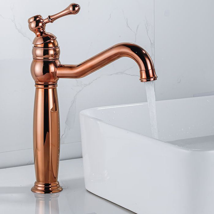 Traditional Vanity Sink Faucet Circular Single Lever Handle Vessel Sink Faucet Clearhalo 'Bathroom Remodel & Bathroom Fixtures' 'Bathroom Sink Faucets' 'Bathroom Sinks & Faucet Components' 'bathroom_sink_faucets' 'Home Improvement' 'home_improvement' 'home_improvement_bathroom_sink_faucets' 1200x1200_19c1158c-76a0-4ad3-85ad-2ff2f20da9aa