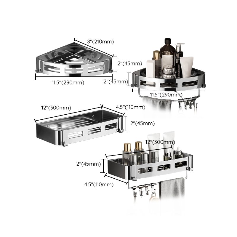 Minimalism Bathroom Accessories Hardware Set Bath Shelf Bathroom Accessory Kit Clearhalo 'Bathroom Hardware Sets' 'Bathroom Hardware' 'Bathroom Remodel & Bathroom Fixtures' 'bathroom_hardware_sets' 'Home Improvement' 'home_improvement' 'home_improvement_bathroom_hardware_sets' 1200x1200_19c4f3f8-5384-473a-b3c6-c621d1ac0ea1