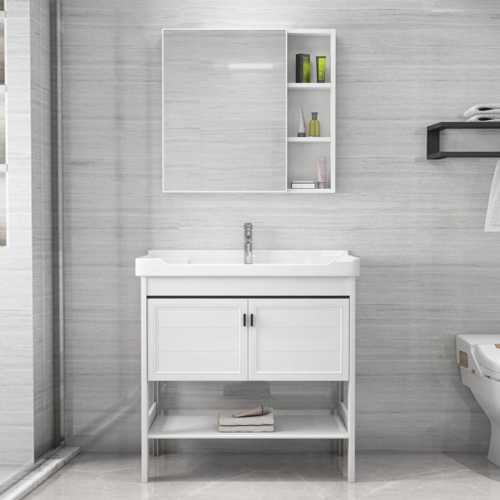 Freestanding Bathroom Sink Vanity Glam Single-Sink Bathroom Vanity Clearhalo 'Bathroom Remodel & Bathroom Fixtures' 'Bathroom Vanities' 'bathroom_vanities' 'Home Improvement' 'home_improvement' 'home_improvement_bathroom_vanities' 1200x1200_19c58d2d-2685-424f-9b52-0e4988a61eca