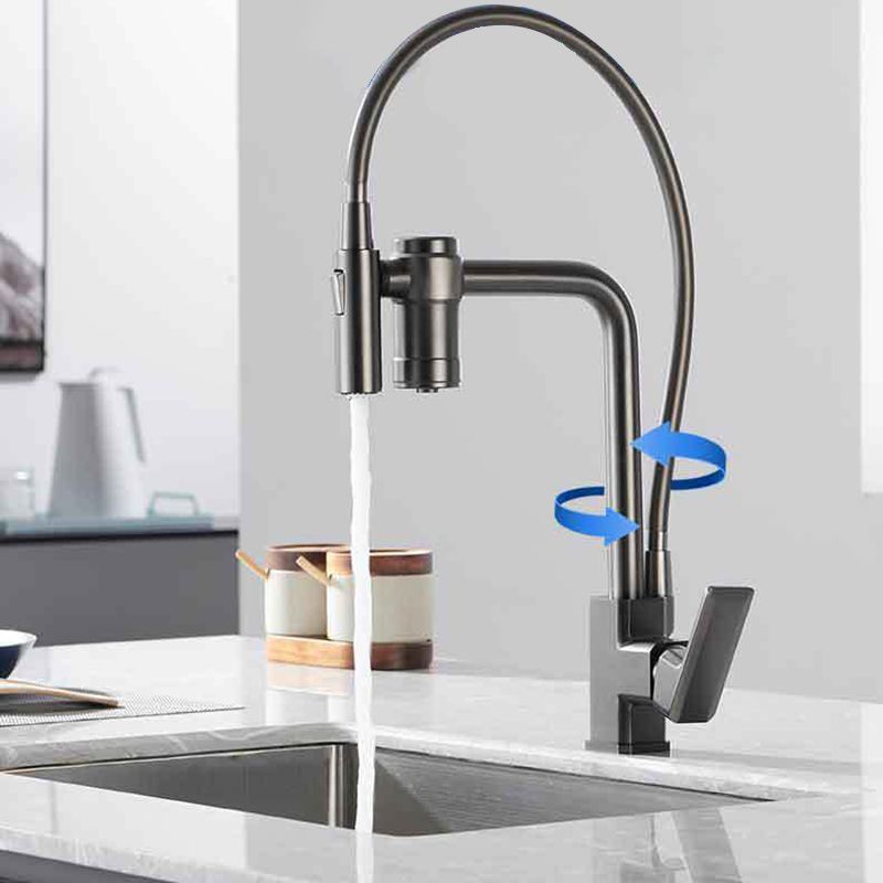 Single Handle Kitchen Faucet with Supply Lines Kitchen Sink Faucet with Pull down Sprayer Clearhalo 'Home Improvement' 'home_improvement' 'home_improvement_kitchen_faucets' 'Kitchen Faucets' 'Kitchen Remodel & Kitchen Fixtures' 'Kitchen Sinks & Faucet Components' 'kitchen_faucets' 1200x1200_19d0b150-5f4b-4ab3-b46f-4a3c8654ec17