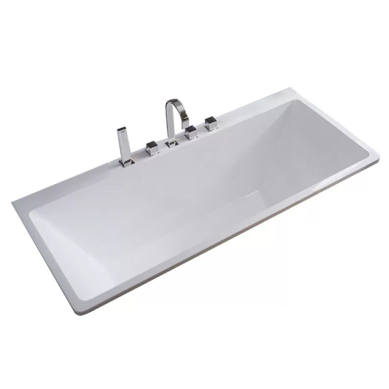 White Drop in Bathtub Acrylic Soaking Rectangular Modern Bath Clearhalo 'Bathroom Remodel & Bathroom Fixtures' 'Bathtubs' 'Home Improvement' 'home_improvement' 'home_improvement_bathtubs' 'Showers & Bathtubs' 1200x1200_19de0f45-0cf7-4ef9-857d-a706698515d1