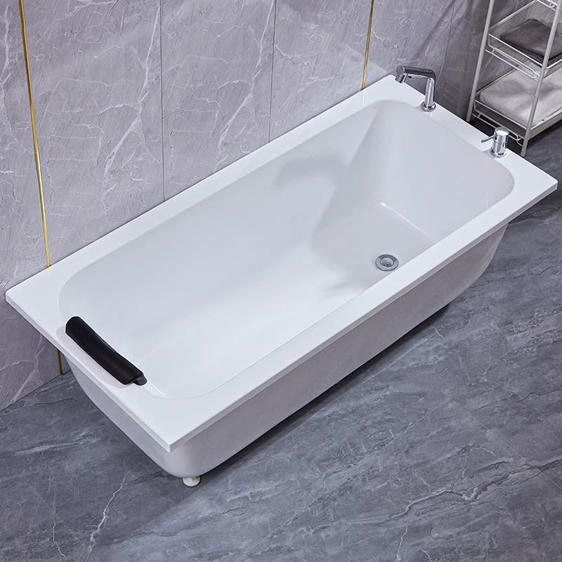 Modern Rectangular Freestanding Bath Acrylic Soaking Pop-up Drain Bathtub Clearhalo 'Bathroom Remodel & Bathroom Fixtures' 'Bathtubs' 'Home Improvement' 'home_improvement' 'home_improvement_bathtubs' 'Showers & Bathtubs' 1200x1200_19f74a64-dae2-4468-9cfb-fddc5b251b24