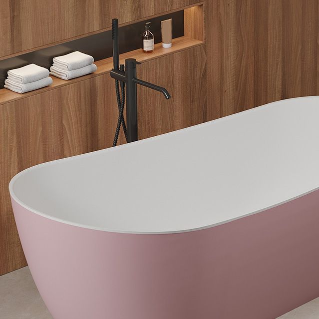 Modern Antique Finish Soaking Bathtub Stand Alone Oval Bath Tub Clearhalo 'Bathroom Remodel & Bathroom Fixtures' 'Bathtubs' 'Home Improvement' 'home_improvement' 'home_improvement_bathtubs' 'Showers & Bathtubs' 1200x1200_1a00999e-b490-4fd2-9c39-22e163d4e70b