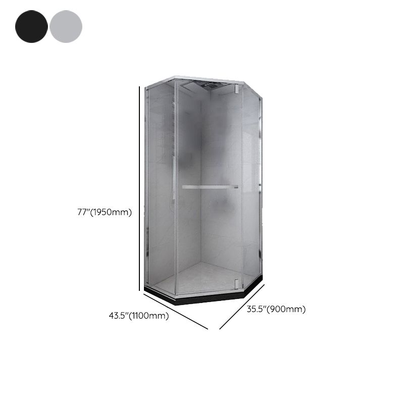 Neo-Angle 304 Stainless Steel Shower Enclosure with Single Door Handle Clearhalo 'Bathroom Remodel & Bathroom Fixtures' 'Home Improvement' 'home_improvement' 'home_improvement_shower_stalls_enclosures' 'Shower Stalls & Enclosures' 'shower_stalls_enclosures' 'Showers & Bathtubs' 1200x1200_1a03ab88-6e71-4d75-906a-4b25cbd357f5