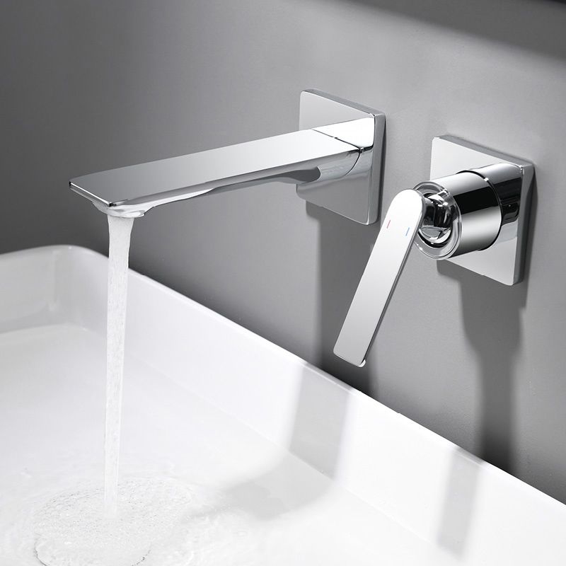 Traditional Wall Mounted Metal Tub Filler Low Arc Tub Faucet Trim Clearhalo 'Bathroom Remodel & Bathroom Fixtures' 'Bathtub Faucets' 'bathtub_faucets' 'Home Improvement' 'home_improvement' 'home_improvement_bathtub_faucets' 1200x1200_1a17a51e-e649-4b2d-9eb8-dc5d1e659720