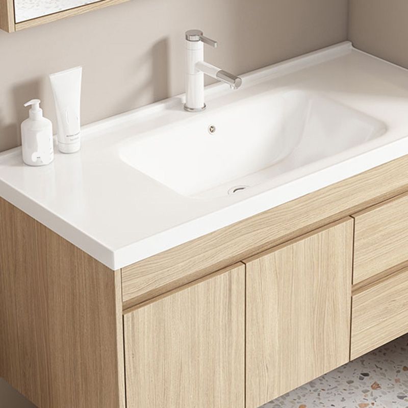 Contemporary Wood Sink Cabinet Mirror Cabinet Wall-Mounted Vanity Cabinet Clearhalo 'Bathroom Remodel & Bathroom Fixtures' 'Bathroom Vanities' 'bathroom_vanities' 'Home Improvement' 'home_improvement' 'home_improvement_bathroom_vanities' 1200x1200_1a2002ba-00c3-45a4-8bc5-a28eab2d42b3