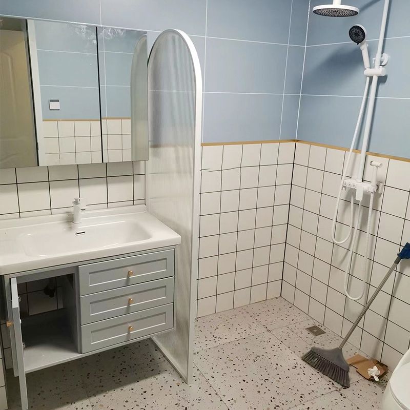 Frame Shower Bath Door Metal Shower Doors with Square Hardware Clearhalo 'Bathroom Remodel & Bathroom Fixtures' 'Home Improvement' 'home_improvement' 'home_improvement_shower_tub_doors' 'Shower and Tub Doors' 'shower_tub_doors' 'Showers & Bathtubs' 1200x1200_1a36ef42-447e-4d61-b0fc-22a6e5215716