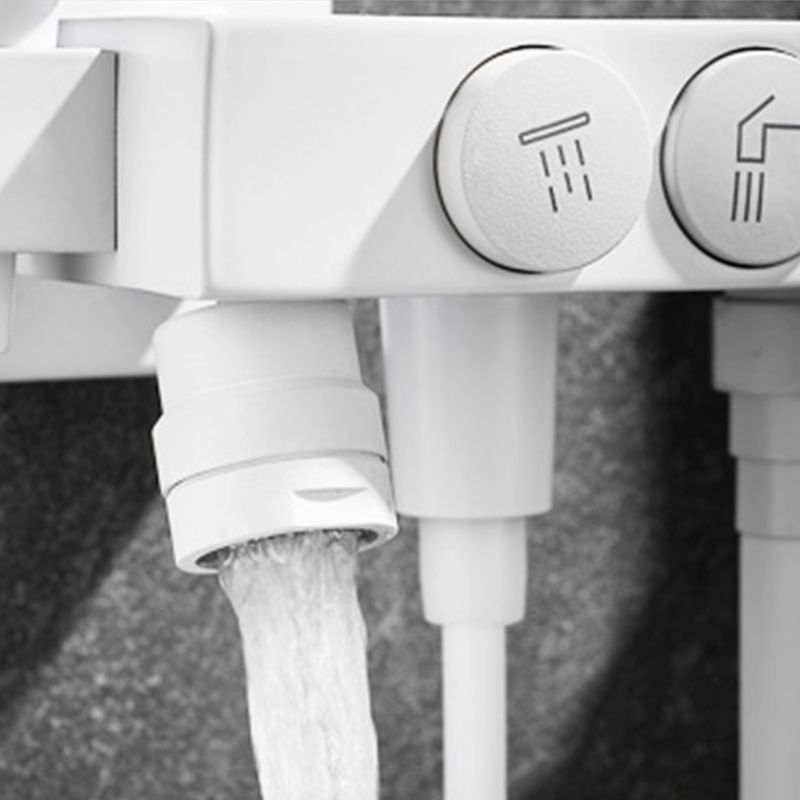 Round Shower Set White Wall Mounted Handshower Lever Handle Shower Hose Swivel Shower Set Clearhalo 'Bathroom Remodel & Bathroom Fixtures' 'Home Improvement' 'home_improvement' 'home_improvement_shower_faucets' 'Shower Faucets & Systems' 'shower_faucets' 'Showers & Bathtubs Plumbing' 'Showers & Bathtubs' 1200x1200_1a5b3b6e-a36c-4637-a808-2af42fbd685f