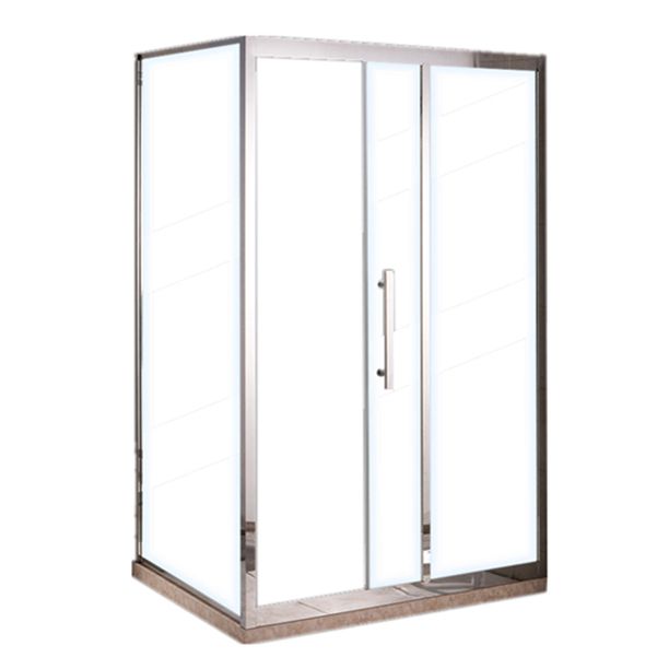 Silver Rectangle Shower Stall Clear Tempered Glass Shower Enclosure Clearhalo 'Bathroom Remodel & Bathroom Fixtures' 'Home Improvement' 'home_improvement' 'home_improvement_shower_stalls_enclosures' 'Shower Stalls & Enclosures' 'shower_stalls_enclosures' 'Showers & Bathtubs' 1200x1200_1a88af1e-faf3-4e64-b900-4f14d70fcff8