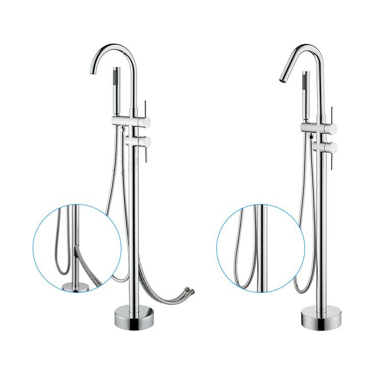 Floor Mounted Freestanding Bathtub Faucet Modern Style Metal Freestanding Faucet Clearhalo 'Bathroom Remodel & Bathroom Fixtures' 'Bathtub Faucets' 'bathtub_faucets' 'Home Improvement' 'home_improvement' 'home_improvement_bathtub_faucets' 1200x1200_1a90c51d-be11-48af-986a-cc24e4f71d23
