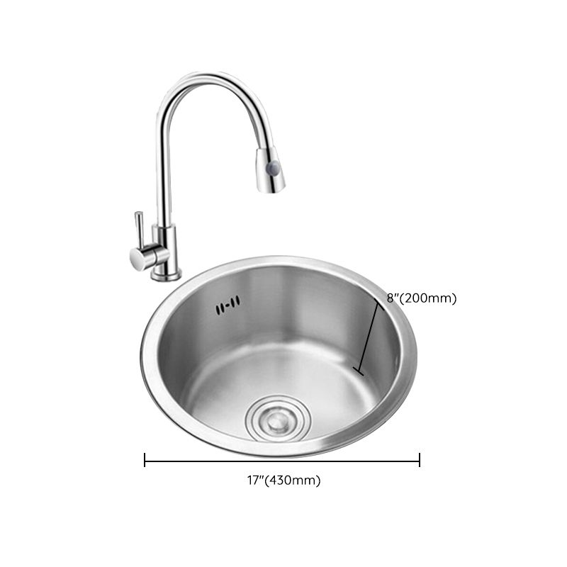 Round Kitchen Sink Stainless Steel Drop-In Basket Strainer Kitchen Sink with Faucet Clearhalo 'Home Improvement' 'home_improvement' 'home_improvement_kitchen_sinks' 'Kitchen Remodel & Kitchen Fixtures' 'Kitchen Sinks & Faucet Components' 'Kitchen Sinks' 'kitchen_sinks' 1200x1200_1aced71a-6e1f-40e3-be7b-067cbc41e07e