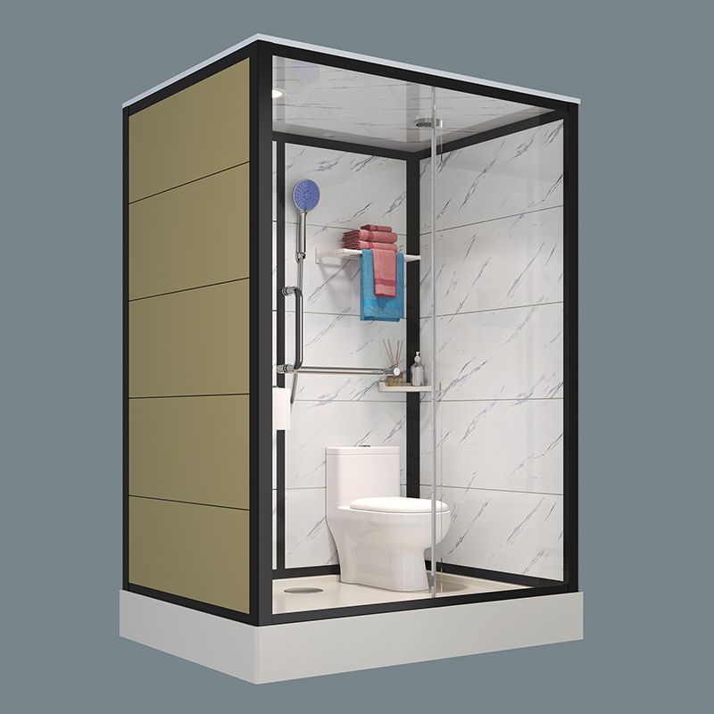Tempered Glass Shower Stall Black Shower Stall with Towel Bar and Light Clearhalo 'Bathroom Remodel & Bathroom Fixtures' 'Home Improvement' 'home_improvement' 'home_improvement_shower_stalls_enclosures' 'Shower Stalls & Enclosures' 'shower_stalls_enclosures' 'Showers & Bathtubs' 1200x1200_1ad1ceeb-f50a-406a-ba78-db3a0426da7a