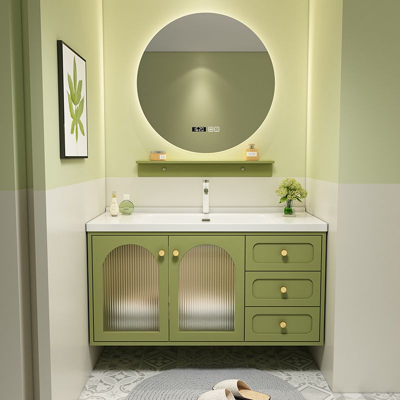 2 Doors Bath Vanity Drawers Mirror Wall Mount Rectangle Single Sink Wood Frame Vanity Clearhalo 'Bathroom Remodel & Bathroom Fixtures' 'Bathroom Vanities' 'bathroom_vanities' 'Home Improvement' 'home_improvement' 'home_improvement_bathroom_vanities' 1200x1200_1ae7ab0f-6f98-48c6-a73e-72edcc6c3fb9