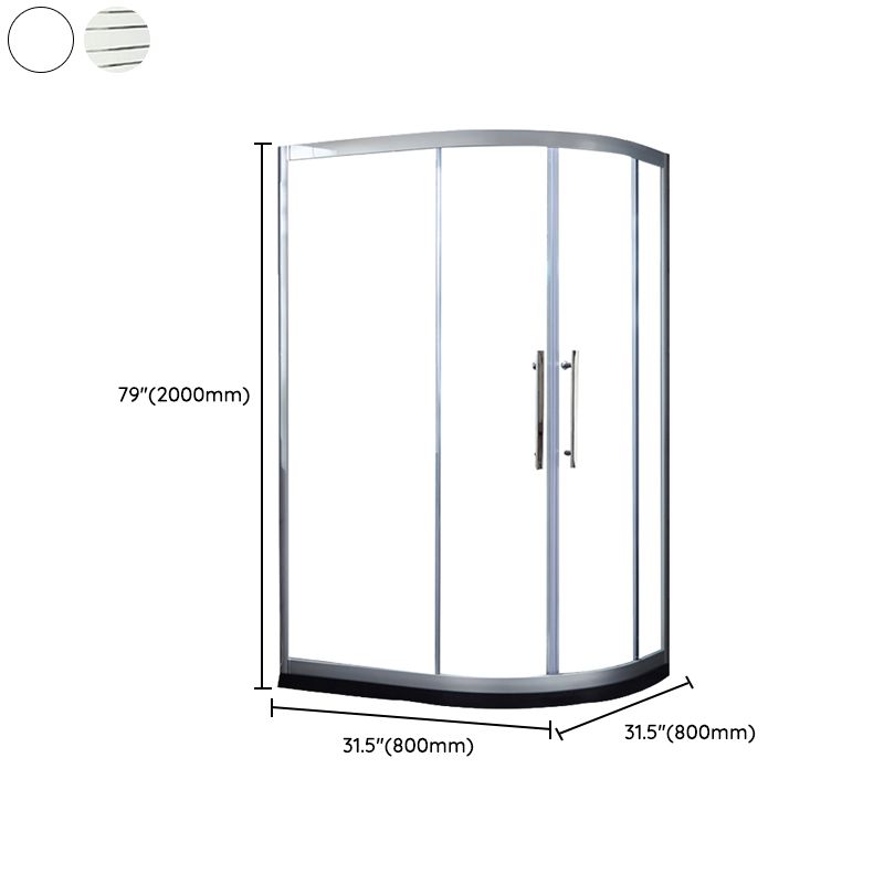 Clear Stainless Steel Shower Enclosure Framed Double Sliding Shower Kit Clearhalo 'Bathroom Remodel & Bathroom Fixtures' 'Home Improvement' 'home_improvement' 'home_improvement_shower_stalls_enclosures' 'Shower Stalls & Enclosures' 'shower_stalls_enclosures' 'Showers & Bathtubs' 1200x1200_1b0e579d-1efc-4bb0-8c40-45c0dd063345