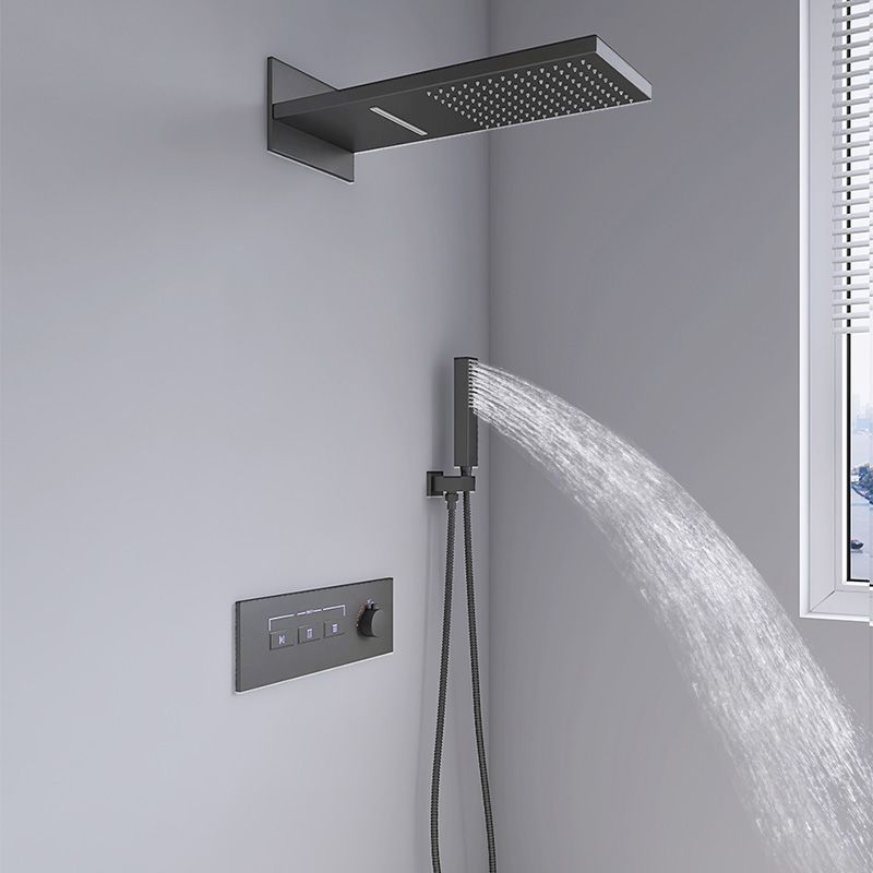 Modern Shower Set Handheld Shower Head Wall Mounted Shower System Clearhalo 'Bathroom Remodel & Bathroom Fixtures' 'Home Improvement' 'home_improvement' 'home_improvement_shower_faucets' 'Shower Faucets & Systems' 'shower_faucets' 'Showers & Bathtubs Plumbing' 'Showers & Bathtubs' 1200x1200_1b217bf0-5966-408e-b414-728aa56685bb