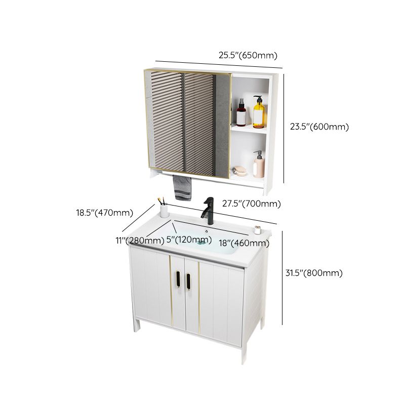 Metal Sink Vanity Freestanding Bathroom Sink Vanity with Single Sink Clearhalo 'Bathroom Remodel & Bathroom Fixtures' 'Bathroom Vanities' 'bathroom_vanities' 'Home Improvement' 'home_improvement' 'home_improvement_bathroom_vanities' 1200x1200_1b26fed5-b9b5-4e41-bc73-7a1473dbe0e3