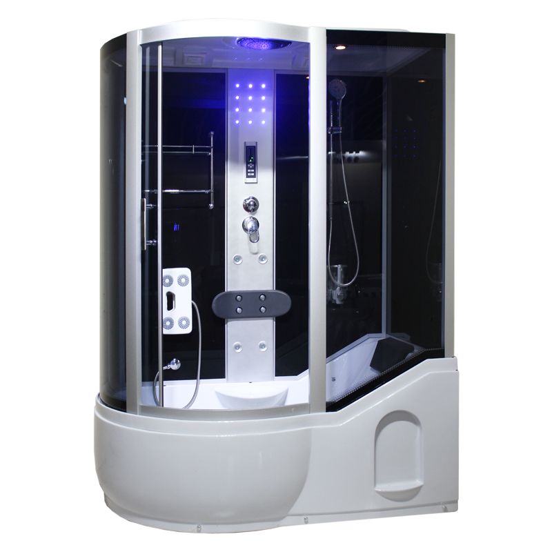 Single Sliding Tinted Tub & Shower Kit Framed Round Shower Kit Clearhalo 'Bathroom Remodel & Bathroom Fixtures' 'Home Improvement' 'home_improvement' 'home_improvement_shower_stalls_enclosures' 'Shower Stalls & Enclosures' 'shower_stalls_enclosures' 'Showers & Bathtubs' 1200x1200_1b33ef1b-f89c-475f-ba2c-535f21523e35