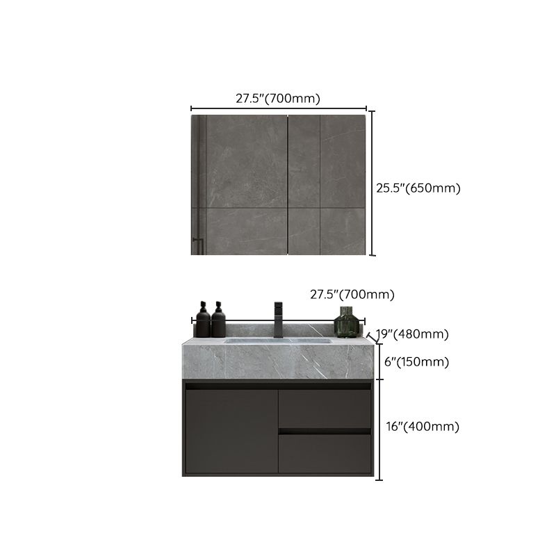 Modern Wall Mount Bathroom Vanity Set Stone Bathroom Vanity with Mirror Clearhalo 'Bathroom Remodel & Bathroom Fixtures' 'Bathroom Vanities' 'bathroom_vanities' 'Home Improvement' 'home_improvement' 'home_improvement_bathroom_vanities' 1200x1200_1b3a176a-1087-4512-aa9d-6fe72583e1c4