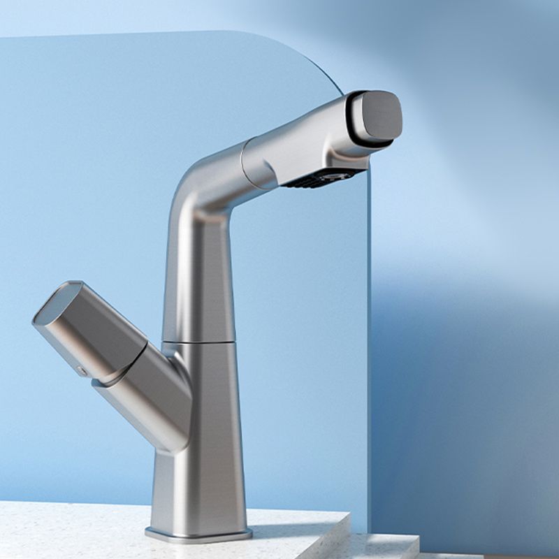 Modern Swivel Spout Vessel Faucet Centerset Bathroom Faucet with Knob Handle Clearhalo 'Bathroom Remodel & Bathroom Fixtures' 'Bathroom Sink Faucets' 'Bathroom Sinks & Faucet Components' 'bathroom_sink_faucets' 'Home Improvement' 'home_improvement' 'home_improvement_bathroom_sink_faucets' 1200x1200_1b41e607-a879-4516-9522-38580f9b99c5