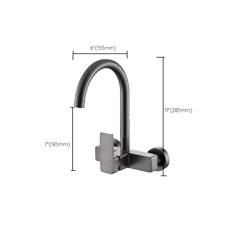 Contemporary Single Handle Kitchen Faucet 1 Hold Bar Faucet in Gray Clearhalo 'Home Improvement' 'home_improvement' 'home_improvement_kitchen_faucets' 'Kitchen Faucets' 'Kitchen Remodel & Kitchen Fixtures' 'Kitchen Sinks & Faucet Components' 'kitchen_faucets' 1200x1200_1b49e2bf-5972-4637-9d9c-2578464cfa0c