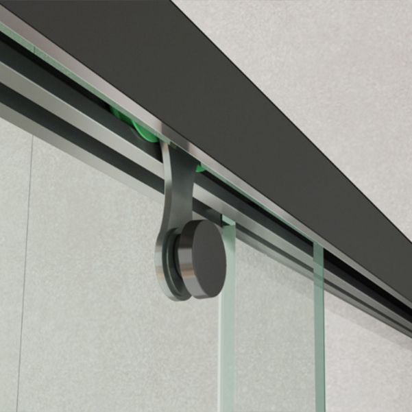 One-shaped Semi-frameless Double Sliding Shower Door, Bathroom Tempered Glass Door Clearhalo 'Bathroom Remodel & Bathroom Fixtures' 'Home Improvement' 'home_improvement' 'home_improvement_shower_tub_doors' 'Shower and Tub Doors' 'shower_tub_doors' 'Showers & Bathtubs' 1200x1200_1b4c02b6-ce8d-401c-be37-887d48992cde