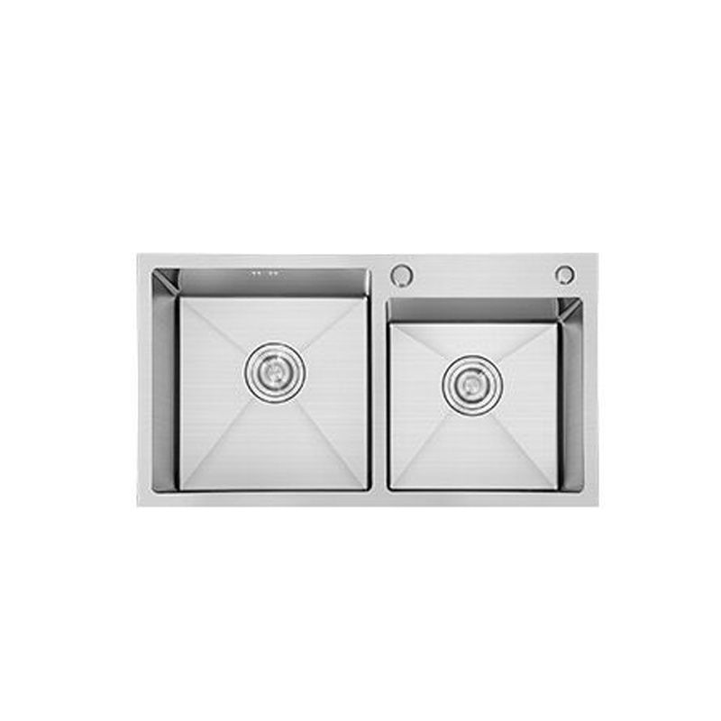 Contemporary Style Kitchen Sink Soundproof Detail Kitchen Double Sink with Basket Strainer Clearhalo 'Home Improvement' 'home_improvement' 'home_improvement_kitchen_sinks' 'Kitchen Remodel & Kitchen Fixtures' 'Kitchen Sinks & Faucet Components' 'Kitchen Sinks' 'kitchen_sinks' 1200x1200_1b53a379-298d-45c2-8f39-aedb87dbf28f