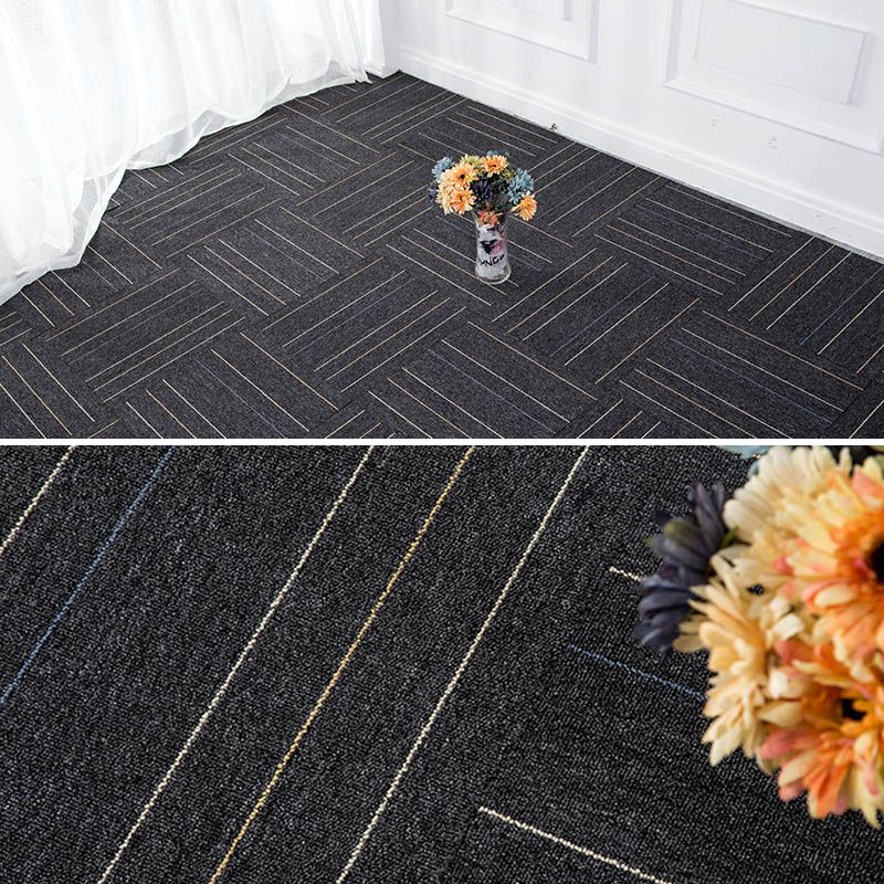 Dark Color Level Loop Carpet Tile Non-Skid Adhesive Tabs Indoor Carpet Tiles Clearhalo 'Carpet Tiles & Carpet Squares' 'carpet_tiles_carpet_squares' 'Flooring 'Home Improvement' 'home_improvement' 'home_improvement_carpet_tiles_carpet_squares' Walls and Ceiling' 1200x1200_1b6e7035-1150-4db4-96b1-509c570415dd