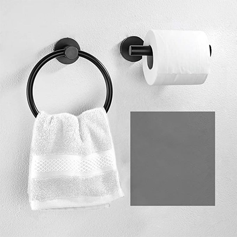Traditional 2- Piece Bathroom Hardware Set Towel Ring/ Paper Holder Clearhalo 'Bathroom Hardware Sets' 'Bathroom Hardware' 'Bathroom Remodel & Bathroom Fixtures' 'bathroom_hardware_sets' 'Home Improvement' 'home_improvement' 'home_improvement_bathroom_hardware_sets' 1200x1200_1b8894f0-d34e-4730-903a-77bca44c5373