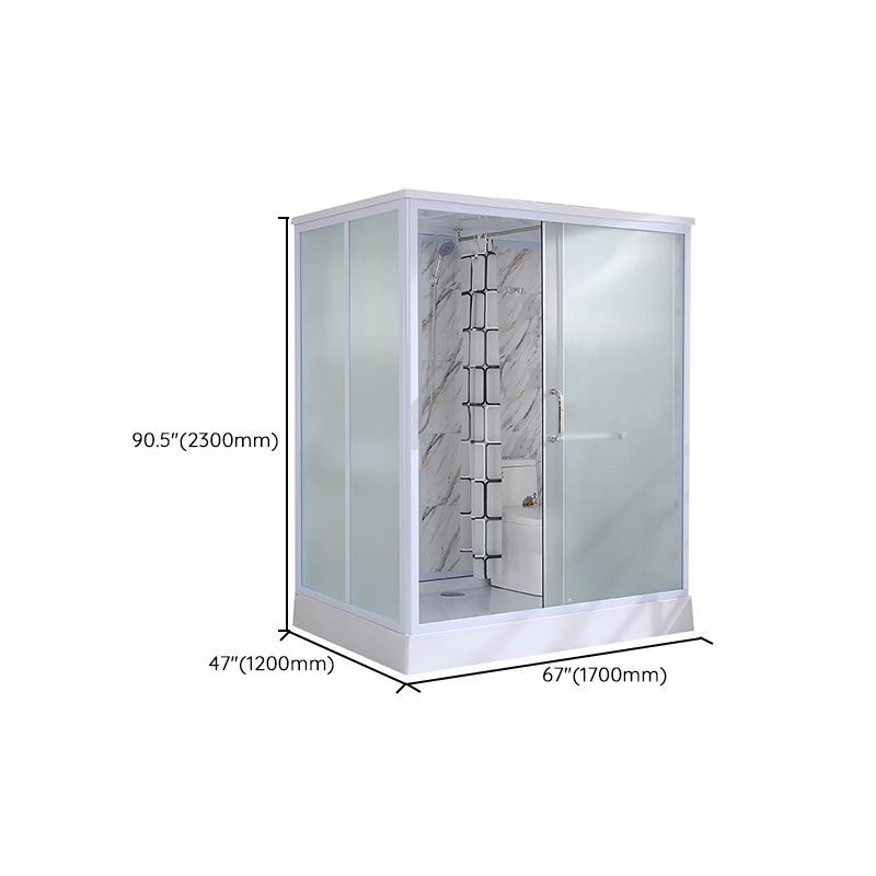 Framed White Shower Kit Corner Rectangle Frosted Shower Stall Clearhalo 'Bathroom Remodel & Bathroom Fixtures' 'Home Improvement' 'home_improvement' 'home_improvement_shower_stalls_enclosures' 'Shower Stalls & Enclosures' 'shower_stalls_enclosures' 'Showers & Bathtubs' 1200x1200_1b894145-ee52-45d1-aeb0-16f22432a56f