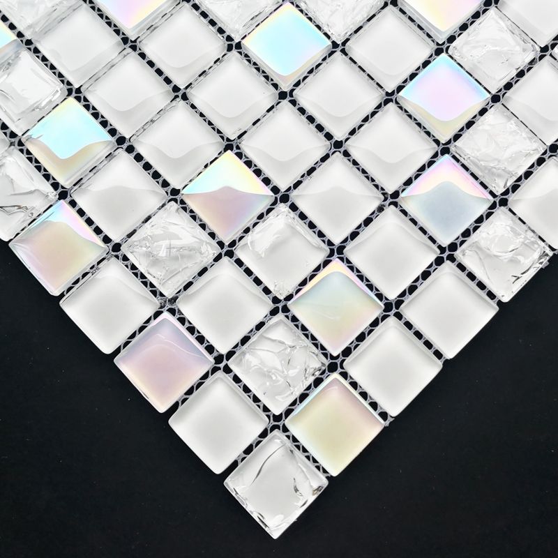 Glass Mosaic Tile Contemporary High Gloss Mosaic Tile with Square Shape Clearhalo 'Floor Tiles & Wall Tiles' 'floor_tiles_wall_tiles' 'Flooring 'Home Improvement' 'home_improvement' 'home_improvement_floor_tiles_wall_tiles' Walls and Ceiling' 1200x1200_1b914f7d-2549-4be9-9516-5e21fda33a3a