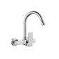 Modern Single Handle Kitchen Faucet Wall Mounted Faucet in Chrome Clearhalo 'Home Improvement' 'home_improvement' 'home_improvement_kitchen_faucets' 'Kitchen Faucets' 'Kitchen Remodel & Kitchen Fixtures' 'Kitchen Sinks & Faucet Components' 'kitchen_faucets' 1200x1200_1b95269c-a572-4ce3-8fad-6ffc8081cfe7