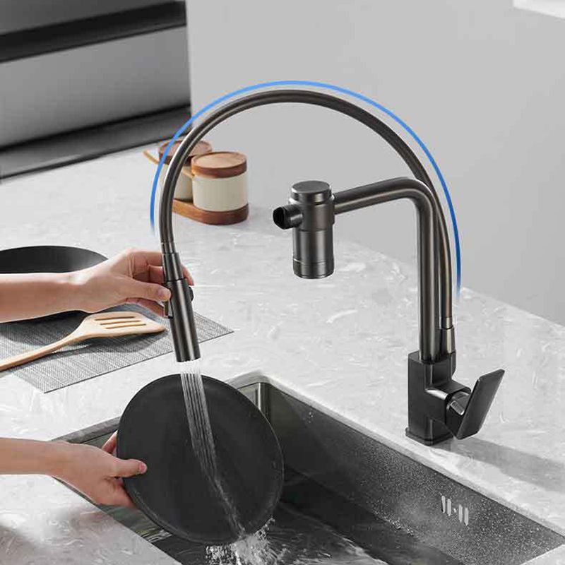 Single Handle Kitchen Faucet with Supply Lines Kitchen Sink Faucet with Pull down Sprayer Clearhalo 'Home Improvement' 'home_improvement' 'home_improvement_kitchen_faucets' 'Kitchen Faucets' 'Kitchen Remodel & Kitchen Fixtures' 'Kitchen Sinks & Faucet Components' 'kitchen_faucets' 1200x1200_1bc8ed78-6401-4812-9274-d0c0e012f3c0