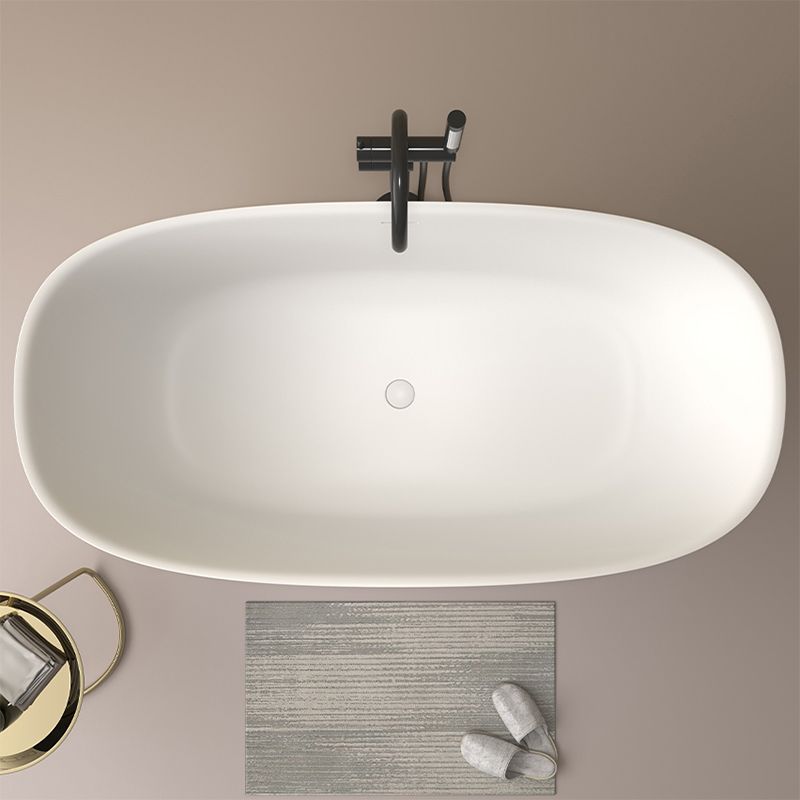 Modern Stone Oval Bathtub Freestanding Soaking Bath Tub , 22.05-inch Tall Clearhalo 'Bathroom Remodel & Bathroom Fixtures' 'Bathtubs' 'Home Improvement' 'home_improvement' 'home_improvement_bathtubs' 'Showers & Bathtubs' 1200x1200_1bd796f4-75ed-4000-8c52-4eb63d5d283d