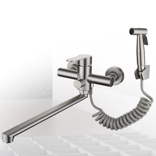2-Handle 2-Function Water Filler Pull down Kitchen Faucet with Pull out Side Sprayer Clearhalo 'Home Improvement' 'home_improvement' 'home_improvement_kitchen_faucets' 'Kitchen Faucets' 'Kitchen Remodel & Kitchen Fixtures' 'Kitchen Sinks & Faucet Components' 'kitchen_faucets' 1200x1200_1be675dd-e103-4328-9857-1e2776d0391d