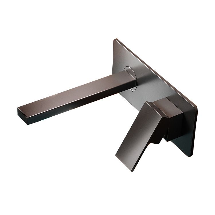 Widespread Wall Mounted Bathroom Sink Faucet Lever Handle Low Arc Sink Faucet Clearhalo 'Bathroom Remodel & Bathroom Fixtures' 'Bathroom Sink Faucets' 'Bathroom Sinks & Faucet Components' 'bathroom_sink_faucets' 'Home Improvement' 'home_improvement' 'home_improvement_bathroom_sink_faucets' 1200x1200_1beaf25a-92f9-475f-993f-ed5170f783a9