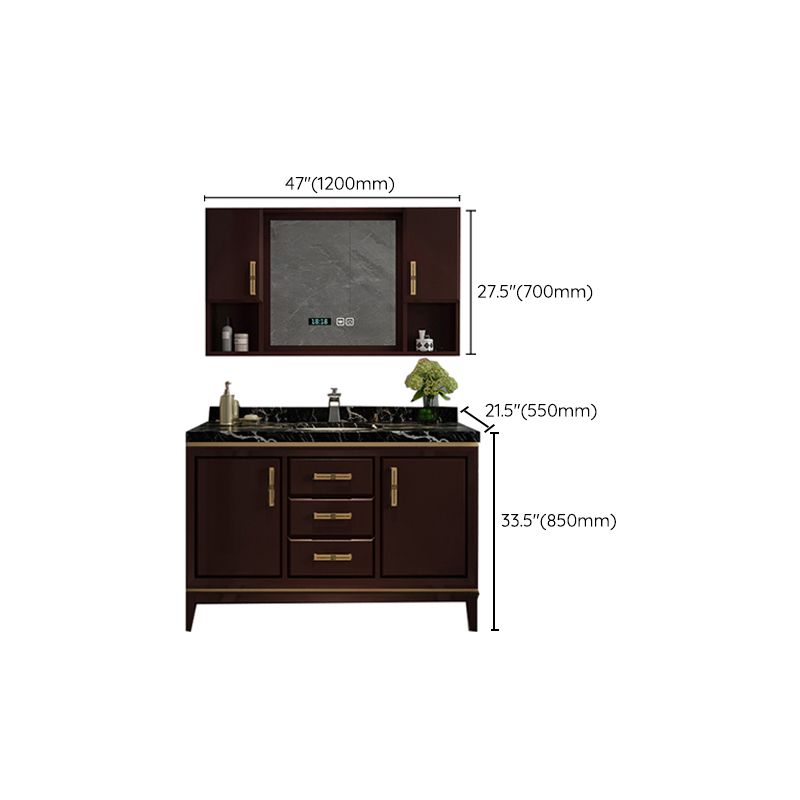 Traditional Wood Sink Vanity Wall Mounted Vanity Cabinet with Mirror Cabinet Clearhalo 'Bathroom Remodel & Bathroom Fixtures' 'Bathroom Vanities' 'bathroom_vanities' 'Home Improvement' 'home_improvement' 'home_improvement_bathroom_vanities' 1200x1200_1bf95ba9-c9b5-4a0a-99e5-60385c9b5904
