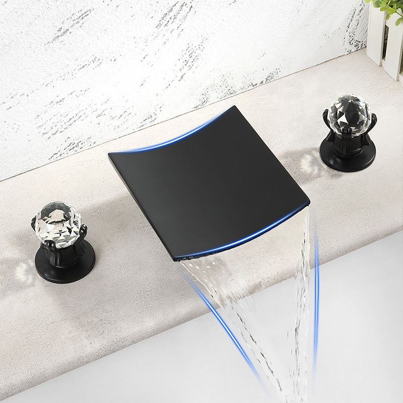 Modern Black Basin Lavatory Faucet with 2 Handle Solid Brass Bathroom Sink Faucet Clearhalo 'Bathroom Remodel & Bathroom Fixtures' 'Bathroom Sink Faucets' 'Bathroom Sinks & Faucet Components' 'bathroom_sink_faucets' 'Casa' 'Home Improvement' 'home_improvement' 'home_improvement_bathroom_sink_faucets' 1200x1200_1c052a01-6ece-42b0-a8aa-01449497c0fa