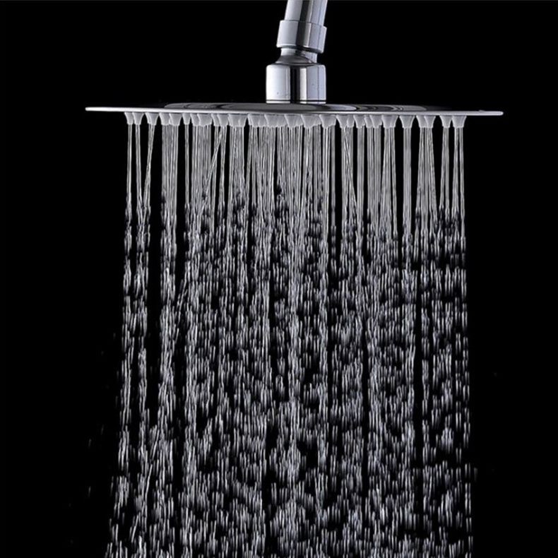 Wall-Mount Shower Head Stainless Steel Fixed Shower Head with Shower Arm Clearhalo 'Bathroom Remodel & Bathroom Fixtures' 'Home Improvement' 'home_improvement' 'home_improvement_shower_heads' 'Shower Heads' 'shower_heads' 'Showers & Bathtubs Plumbing' 'Showers & Bathtubs' 1200x1200_1c0db910-d4e3-497a-9583-653ac2325862