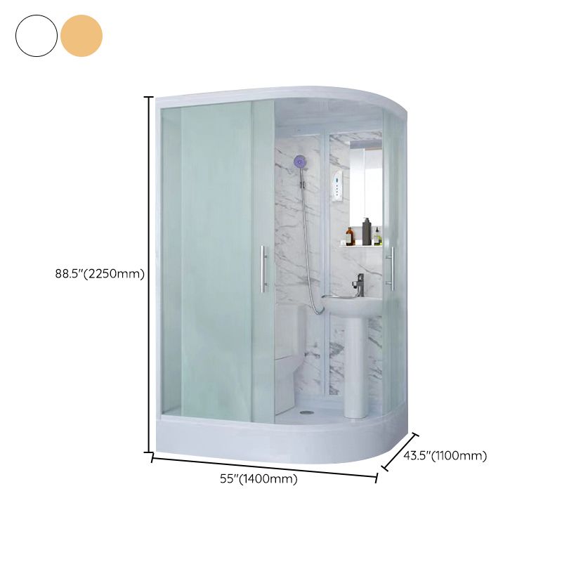 Sliding Shower Enclosure Framed Shower with Tempered Glass in White without Toilet Clearhalo 'Bathroom Remodel & Bathroom Fixtures' 'Home Improvement' 'home_improvement' 'home_improvement_shower_stalls_enclosures' 'Shower Stalls & Enclosures' 'shower_stalls_enclosures' 'Showers & Bathtubs' 1200x1200_1c1a44b2-ad0d-4c31-aee6-ef2d4c1022d8