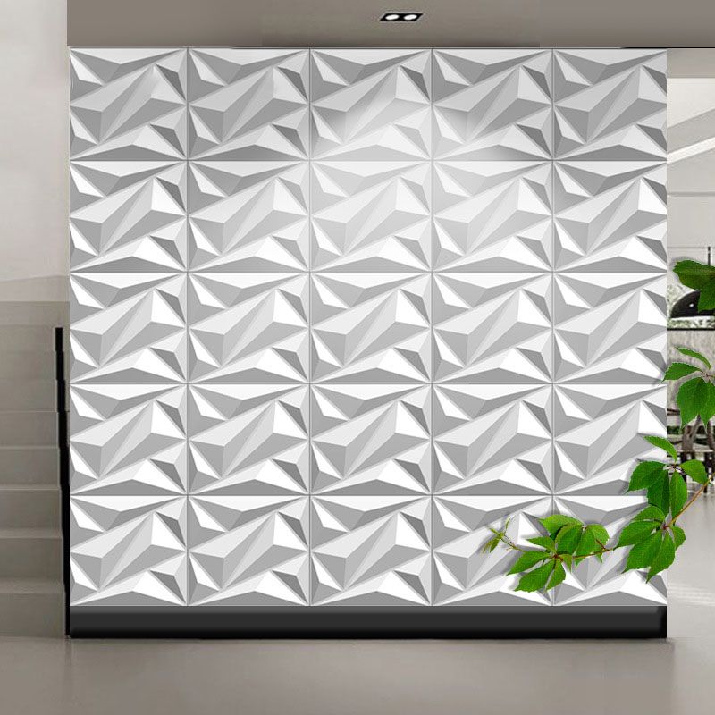 Modern Style Wall Plank 3D Print Bathroom Living Room Wall Panels Set of 40 in White Clearhalo 'Flooring 'Home Improvement' 'home_improvement' 'home_improvement_wall_paneling' 'Wall Paneling' 'wall_paneling' 'Walls & Ceilings' Walls and Ceiling' 1200x1200_1c203424-084f-4edf-a4c6-3b2fe9d5d3e4
