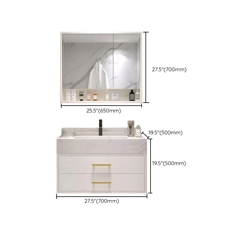 Bathroom Vanity Set Single-Sink Wall-Mounted Mirror Included Drawers Bathroom Vanity Clearhalo 'Bathroom Remodel & Bathroom Fixtures' 'Bathroom Vanities' 'bathroom_vanities' 'Home Improvement' 'home_improvement' 'home_improvement_bathroom_vanities' 1200x1200_1c477d01-5aff-4d66-9f40-ceb854c02b15