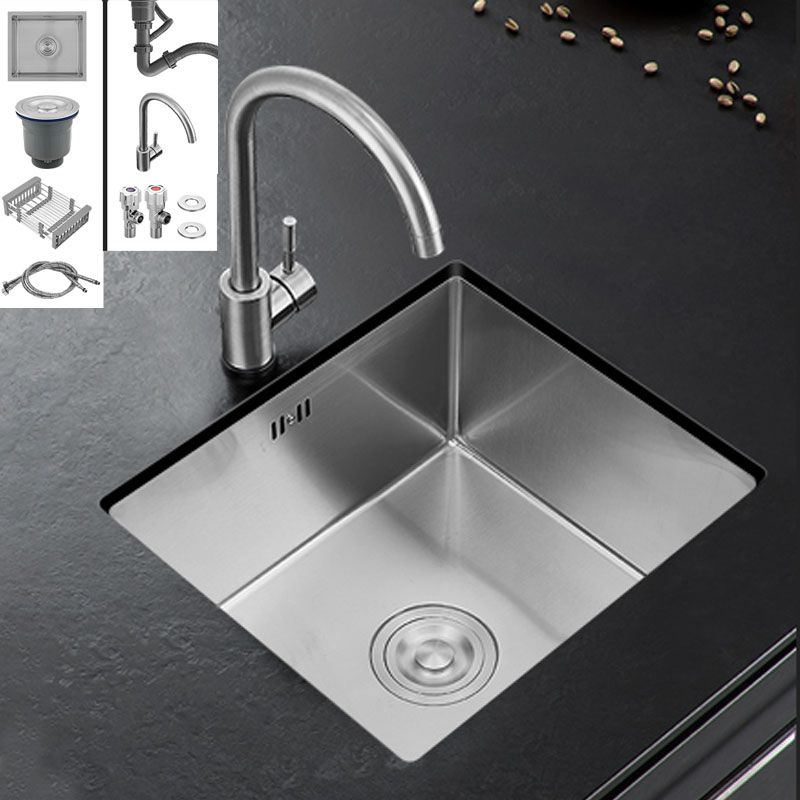 Contemporary Style Kitchen Sink Stainless Steel Kitchen Sink with Drain Assembly Clearhalo 'Home Improvement' 'home_improvement' 'home_improvement_kitchen_sinks' 'Kitchen Remodel & Kitchen Fixtures' 'Kitchen Sinks & Faucet Components' 'Kitchen Sinks' 'kitchen_sinks' 1200x1200_1c9e0ffc-456c-4b09-95c6-68a1070b51a8
